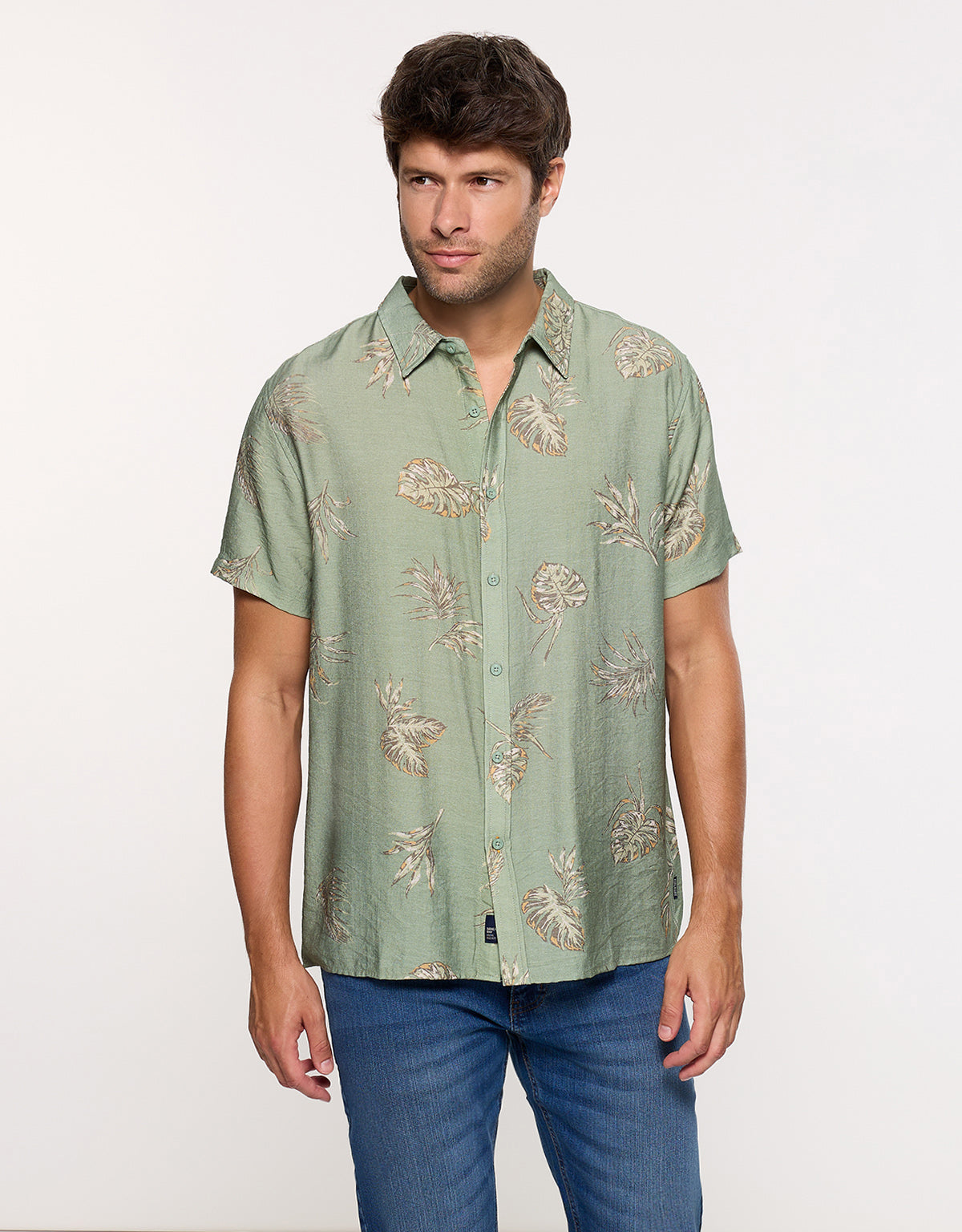 Camisa Manga Corta Caqui - Leavy