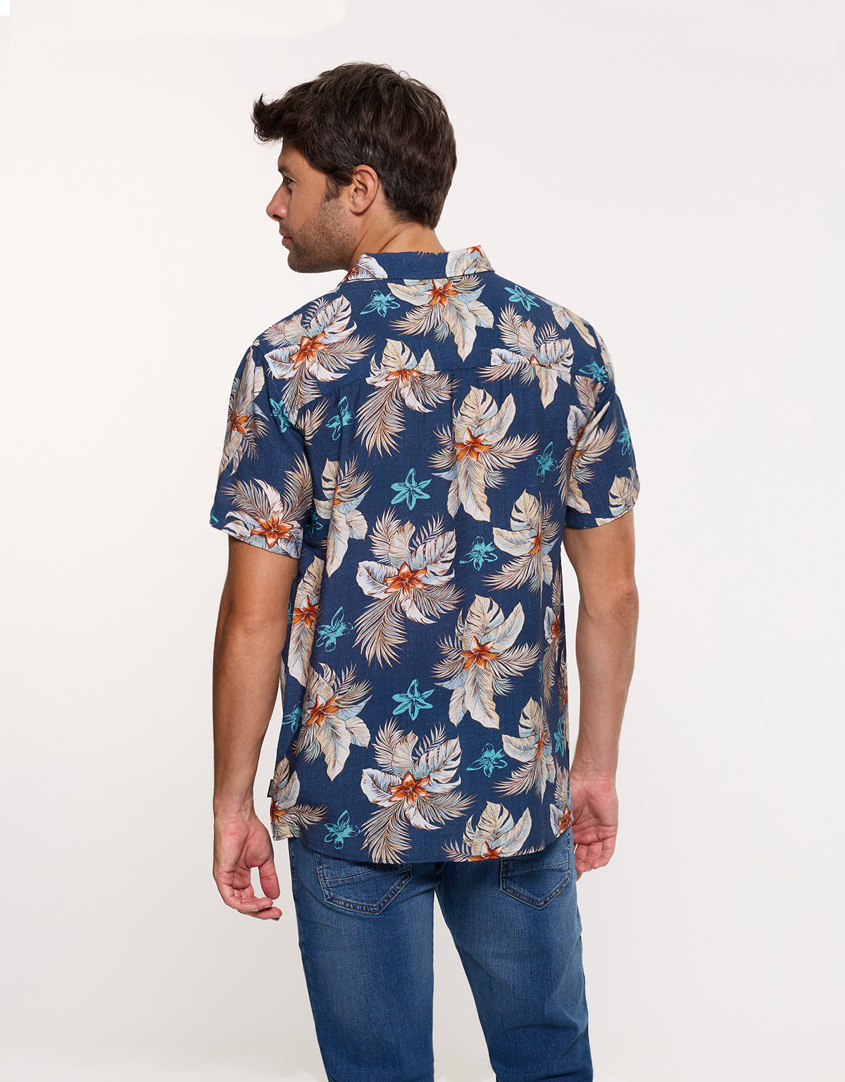 Camisa Manga Corta Azul Marino - Onail 4