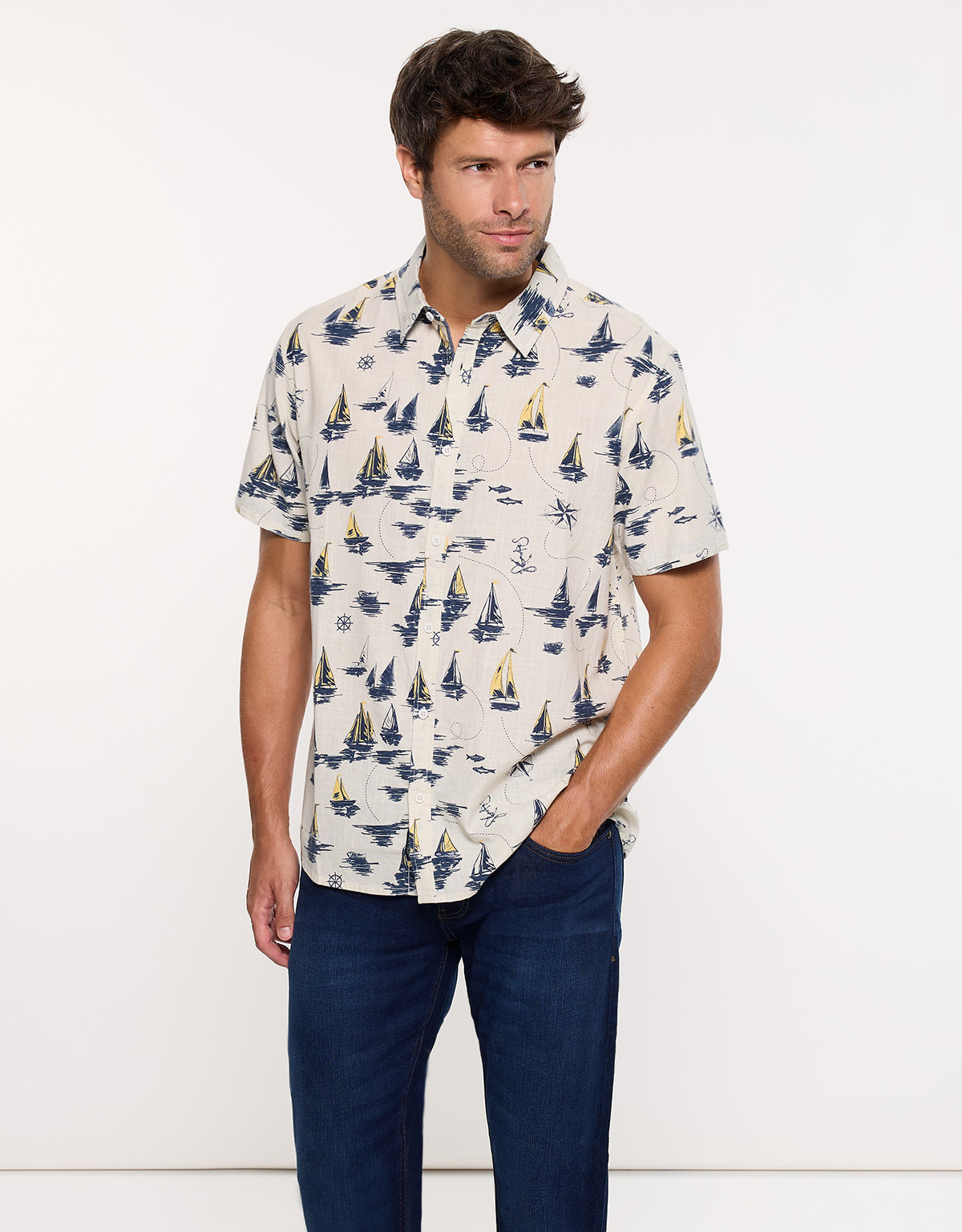 Camisa Manga Corta Blanca - Seaships