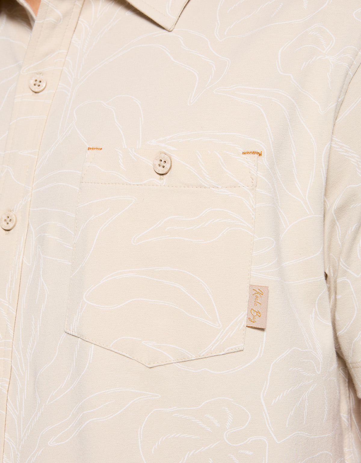Camisa Manga Corta Beige - Paigeon 6