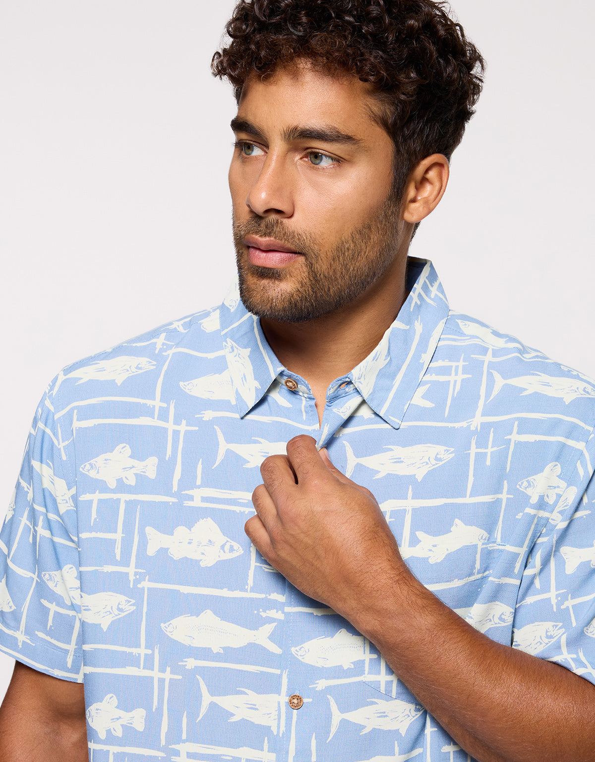 Camisa Manga Corta Azul Celeste - Moofy 1