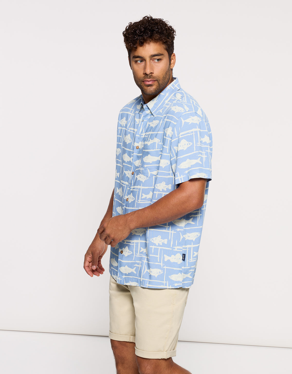 Camisa Manga Corta Azul Celeste - Moofy 3