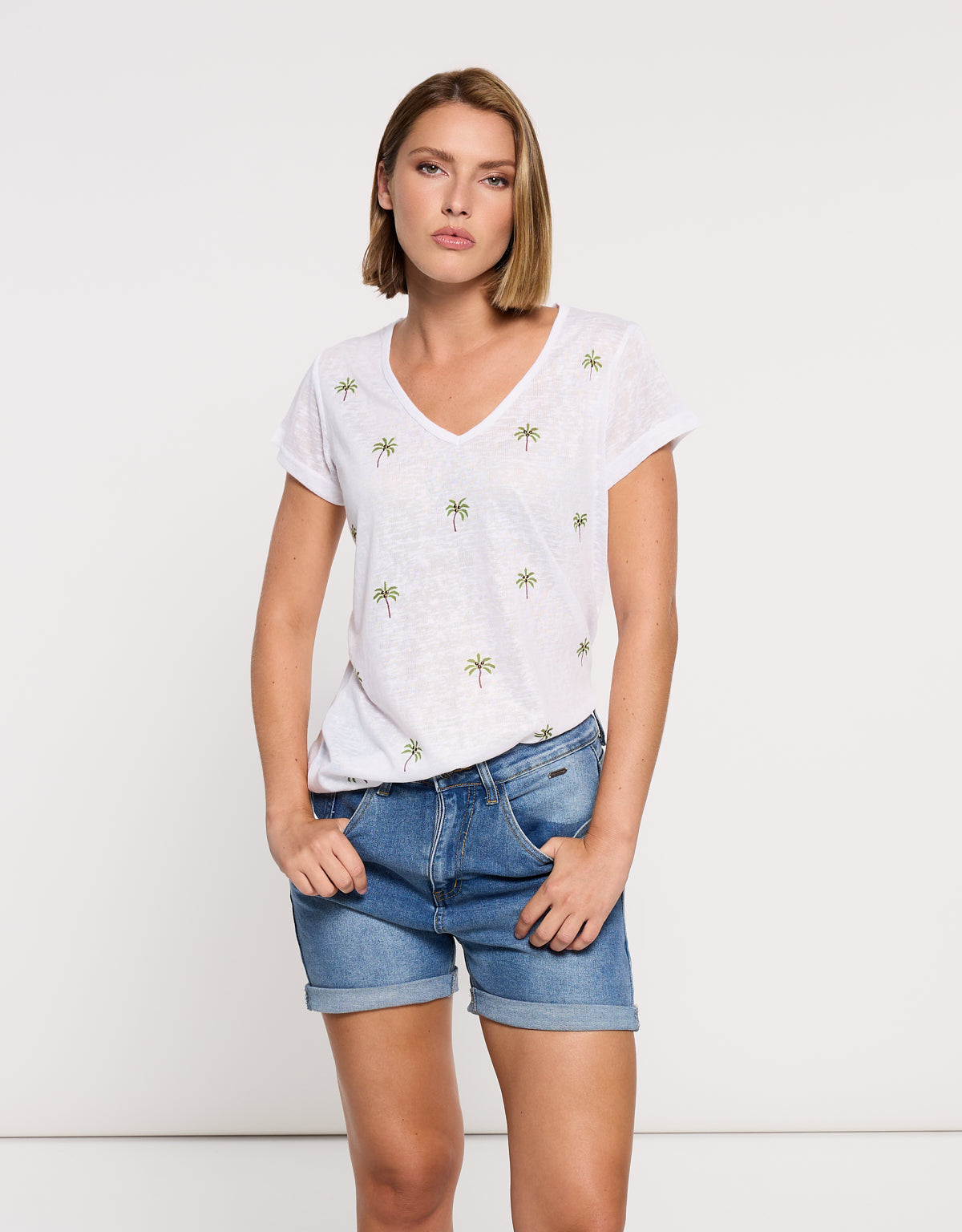 Camiseta Manga Corta Off White - Palmeyra