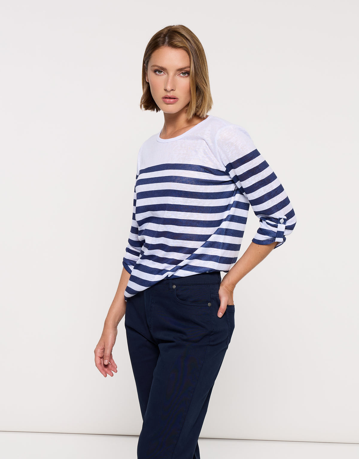 Camiseta Manga Media Azul Marino - Malberry 3