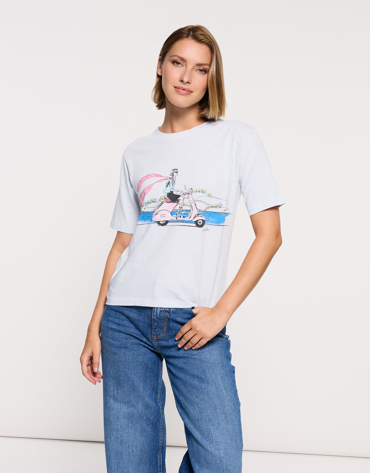 Camiseta Manga Corta Azul Claro - Motorito