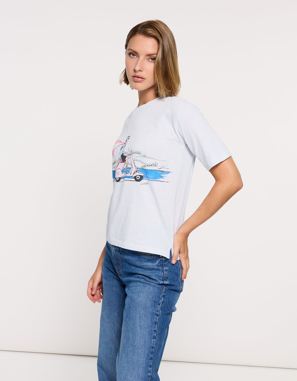 Camiseta Manga Corta Azul Claro - Motorito 3