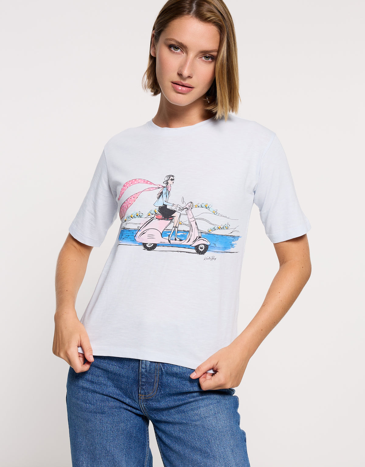 Camiseta Manga Corta Azul Claro - Motorito 4