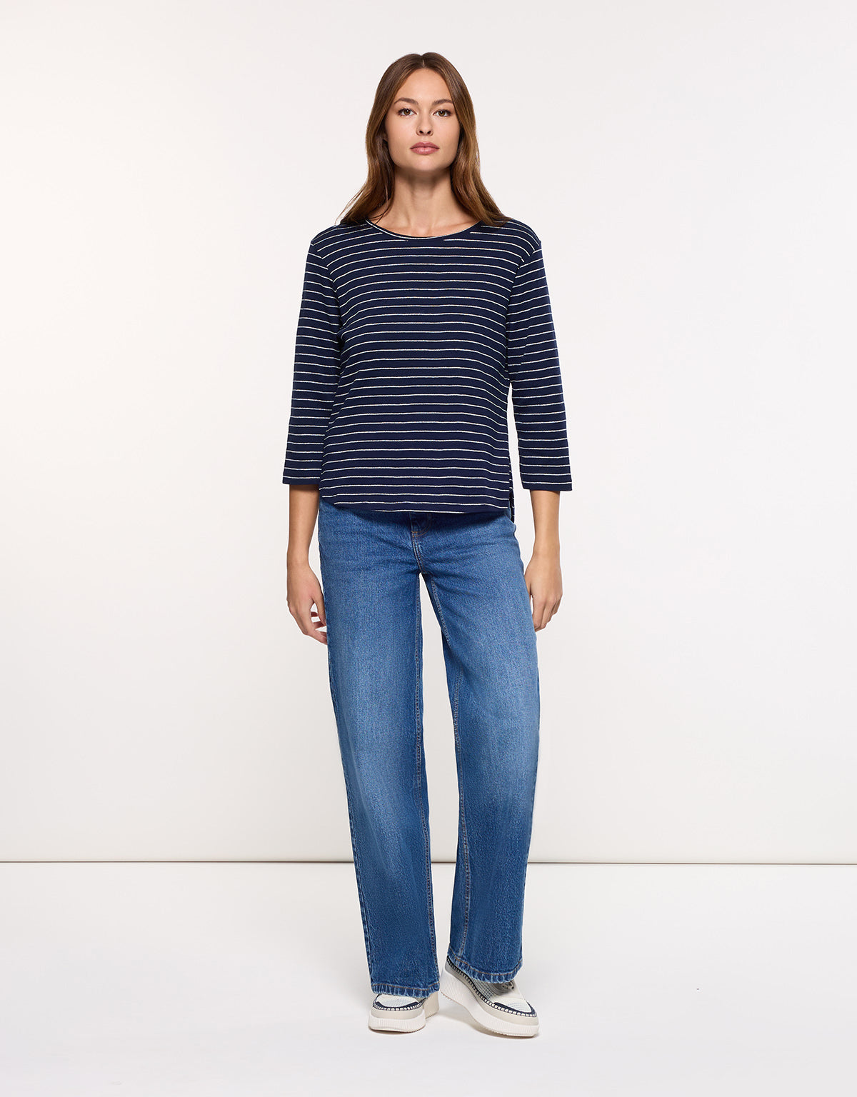 Navy Blue Striped T-Shirt - Teluk