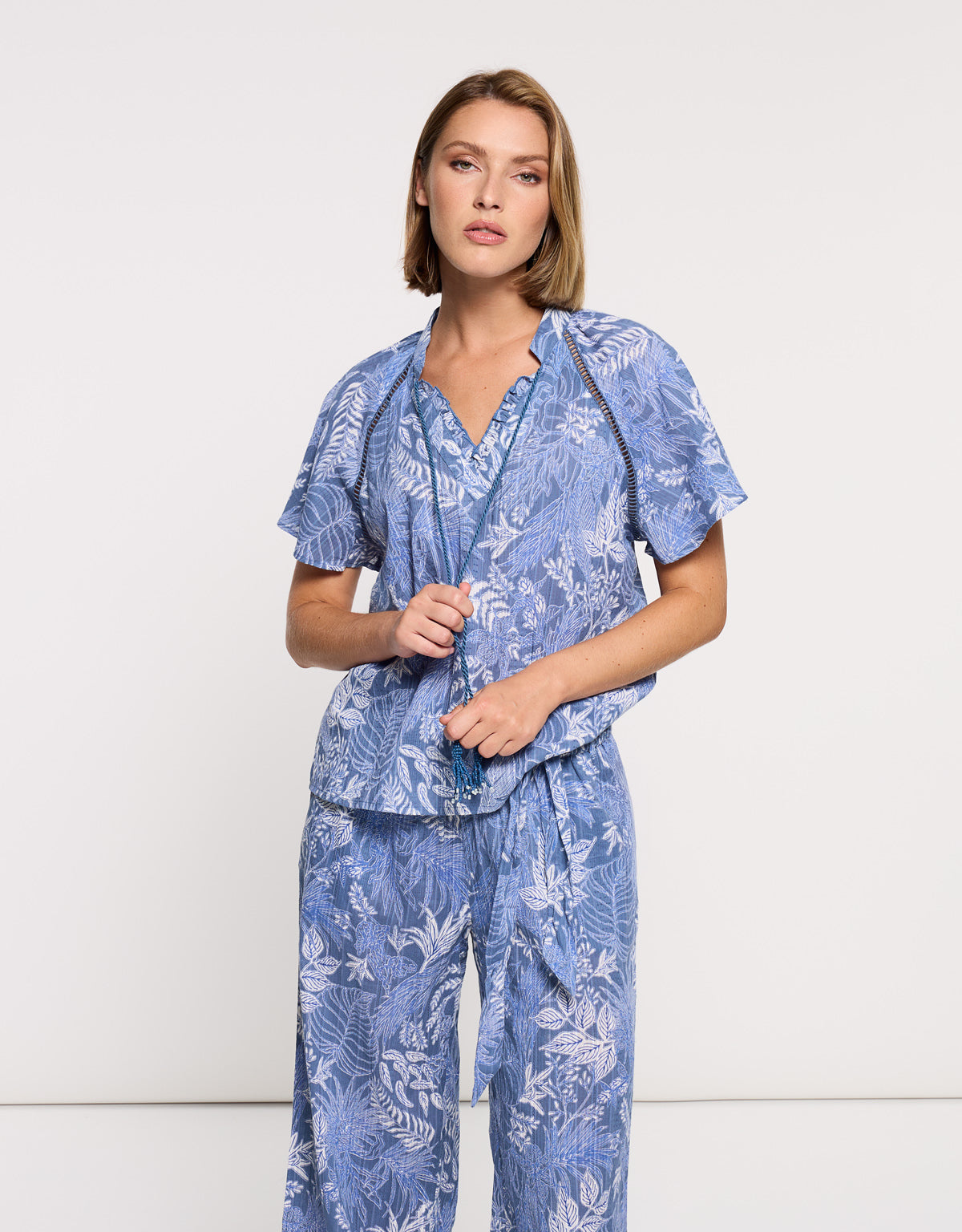 Camisa Manga Corta Azul - Velora