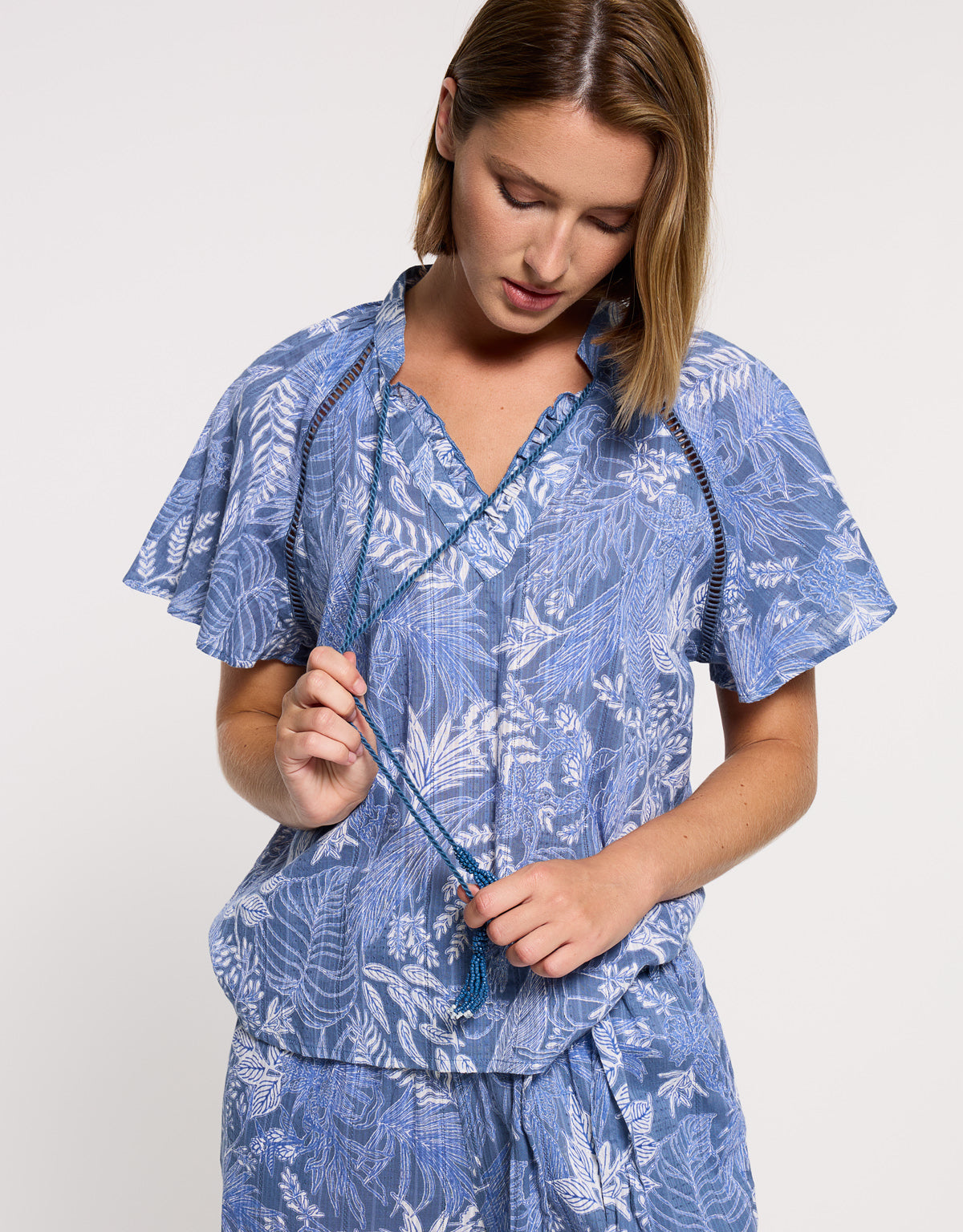 Camisa Manga Corta Azul - Velora 2