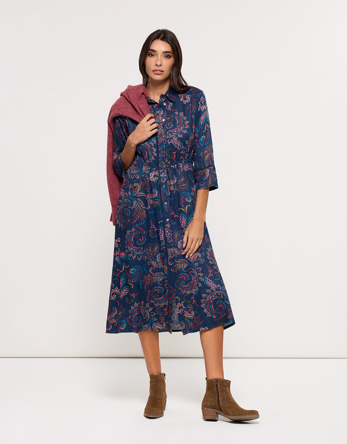 Vestido Midi Azul Marino - Hedres 8