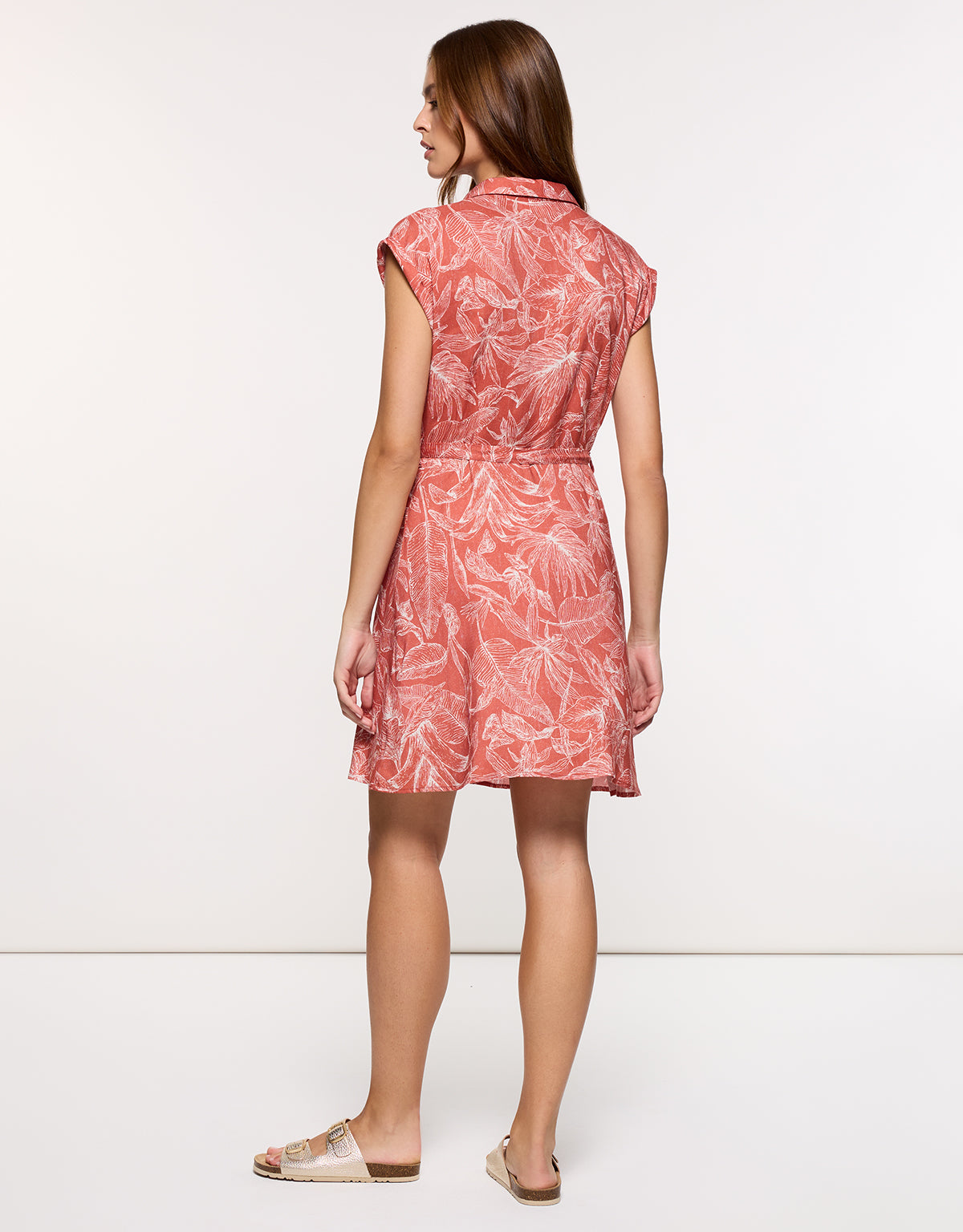 Vestido Manga Corta Naranja - Luminjur 2