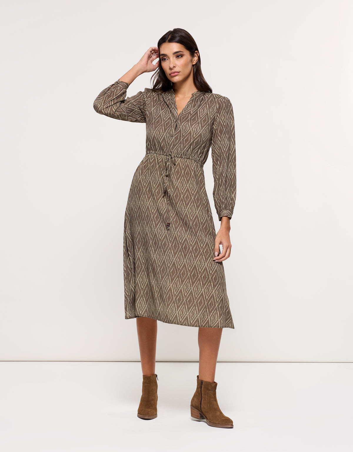 Green Midi Dress - Bohonike