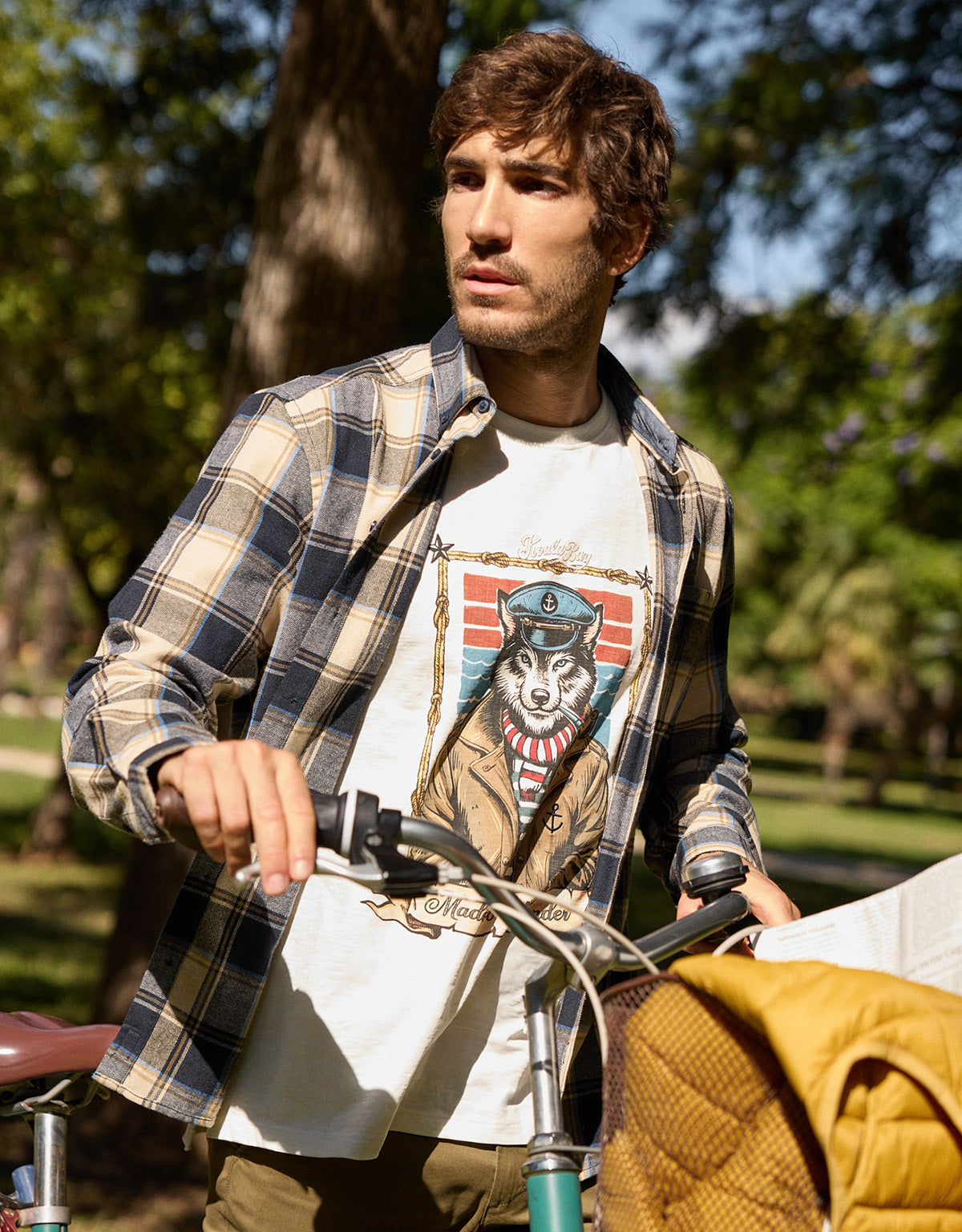 Navy Blue Checked Shirt - Martel