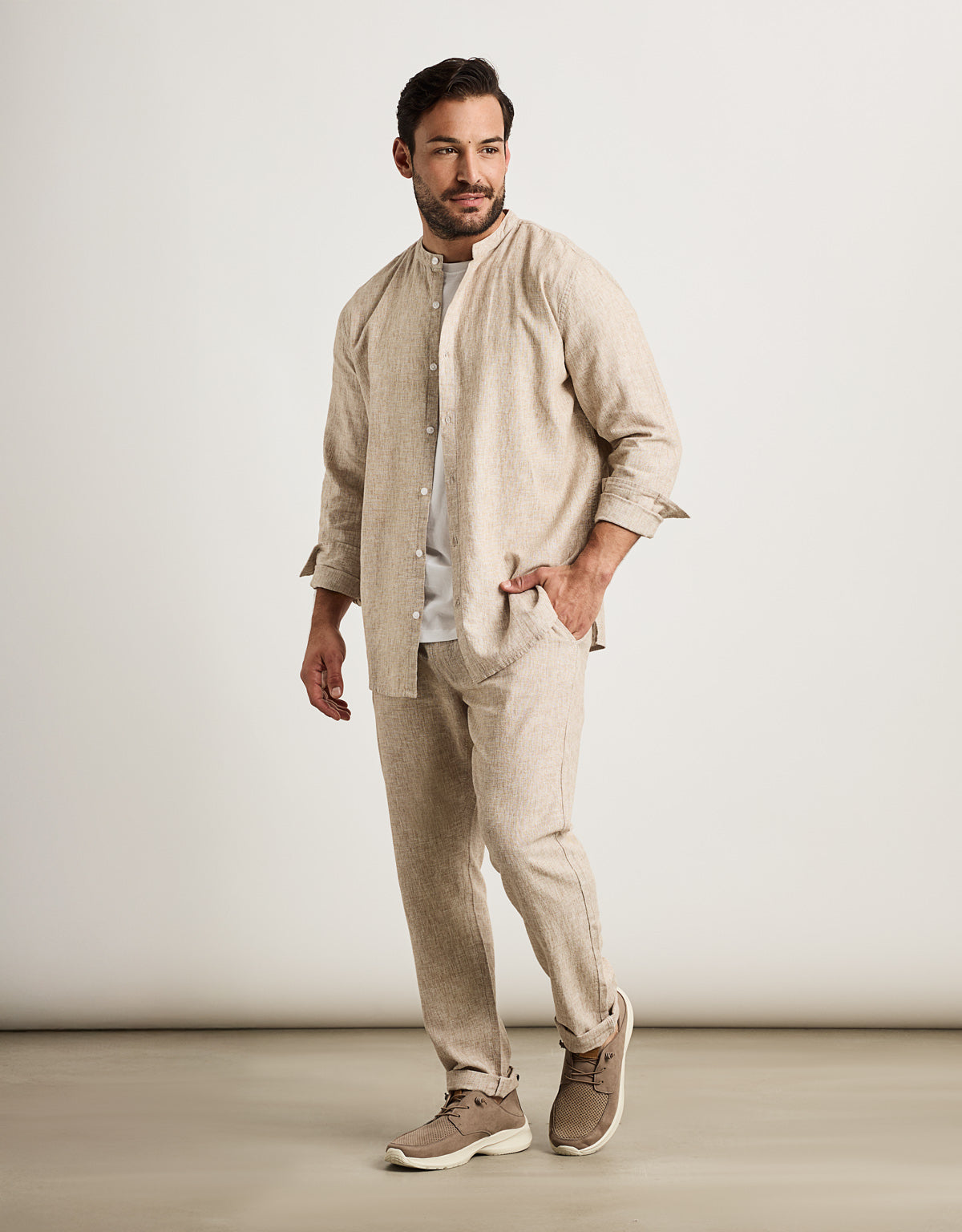 Pantalon long en lin beige - Daniel