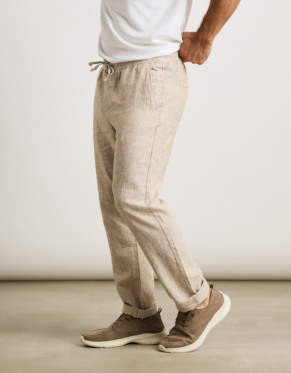 Pantalon long en lin beige - Daniel