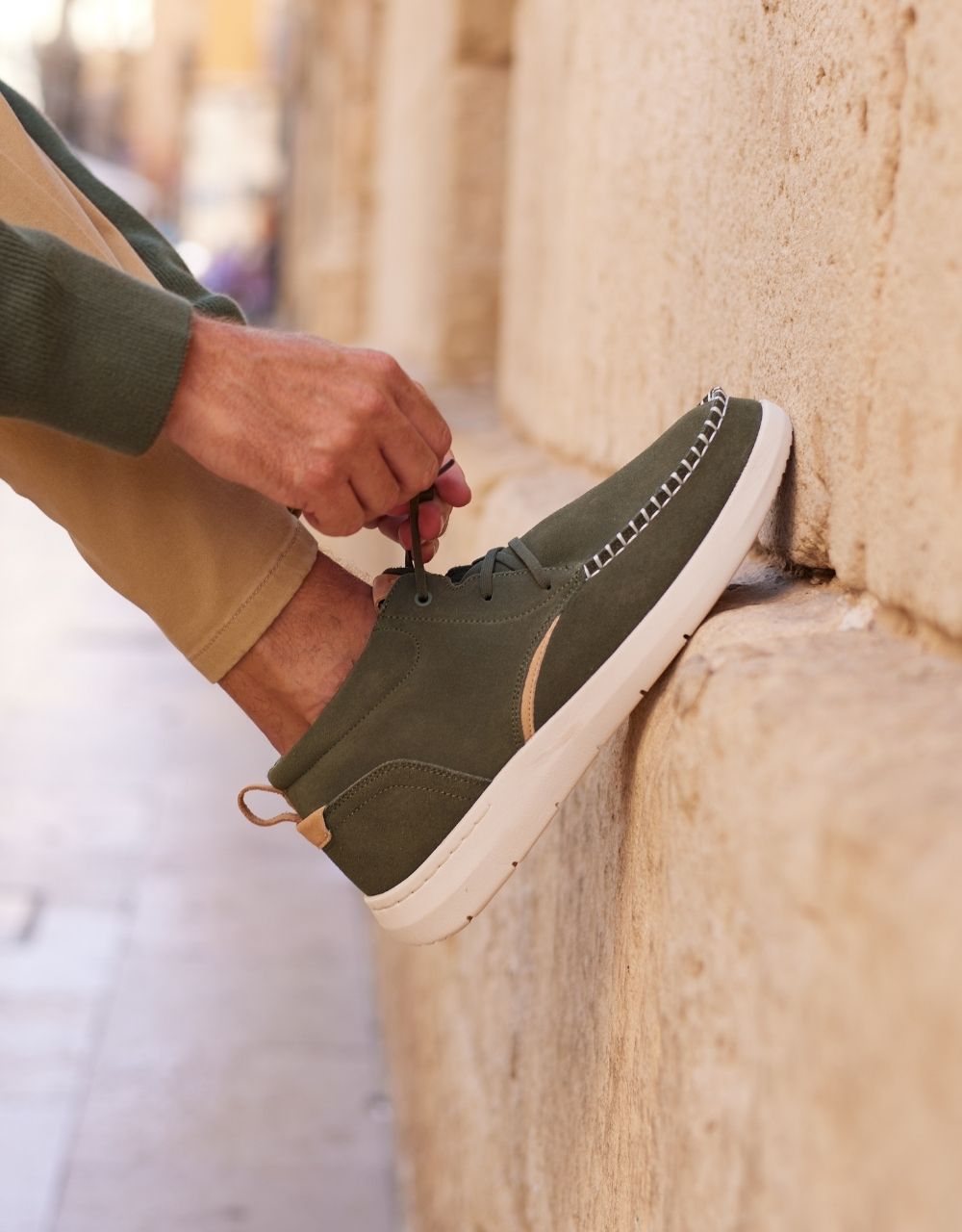 Botín Casual Caqui de Serraje - Timber