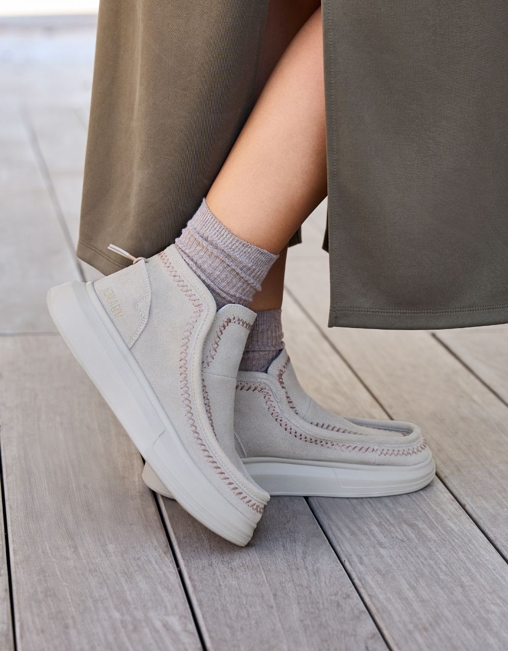 Botines Piel Serraje Beige - Tundra