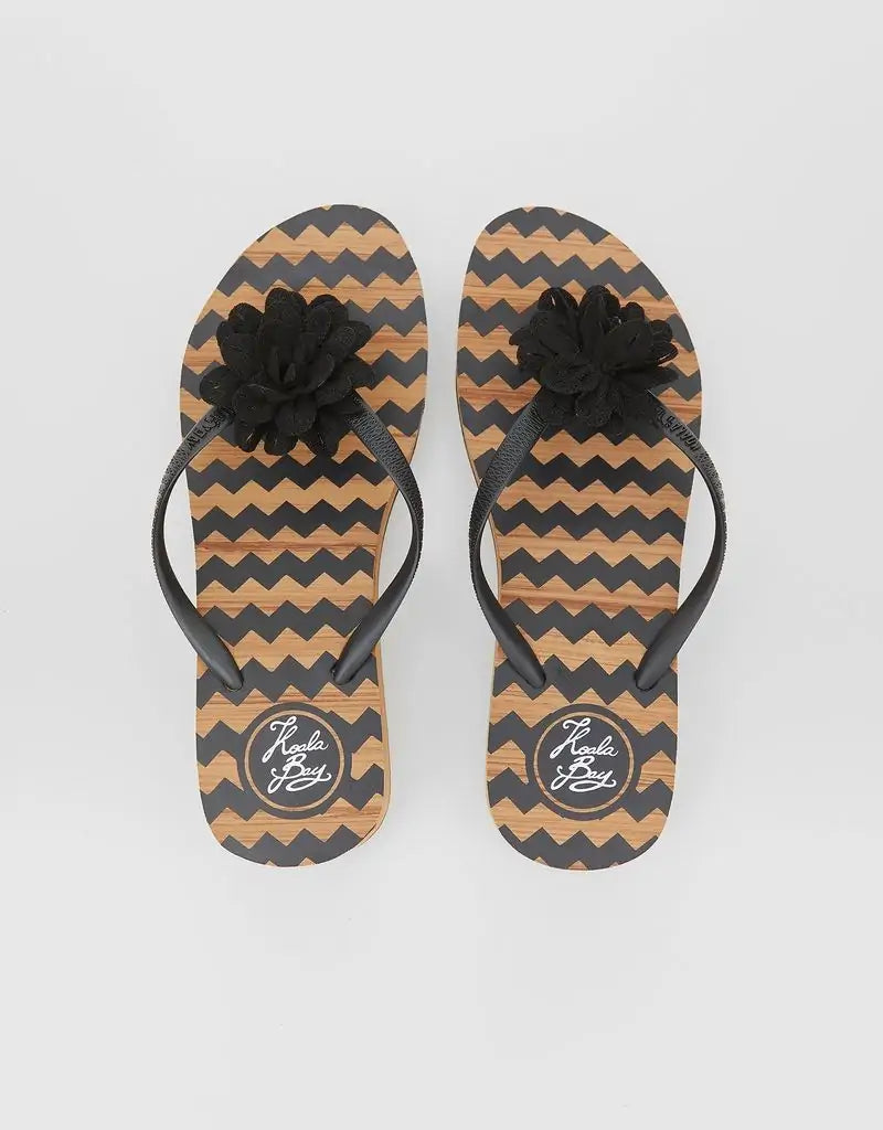 Chancla Cuña Palvin Negro by Koala Bay