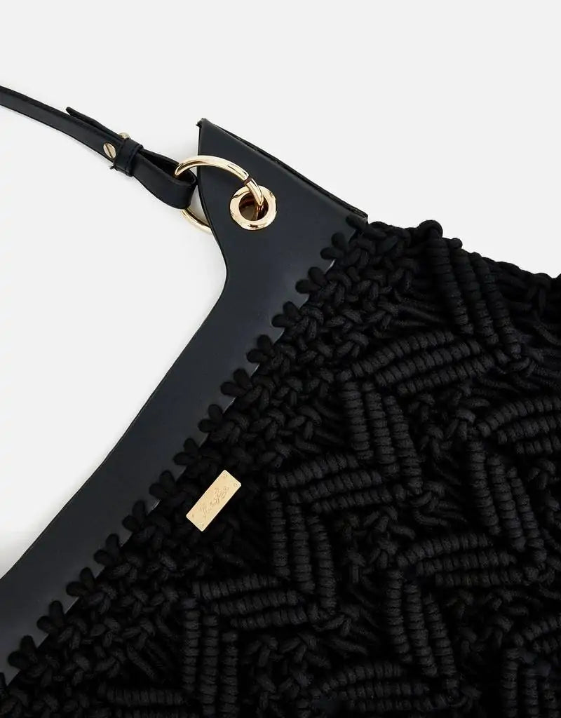 Bolso De Hombro Negro - Hishi