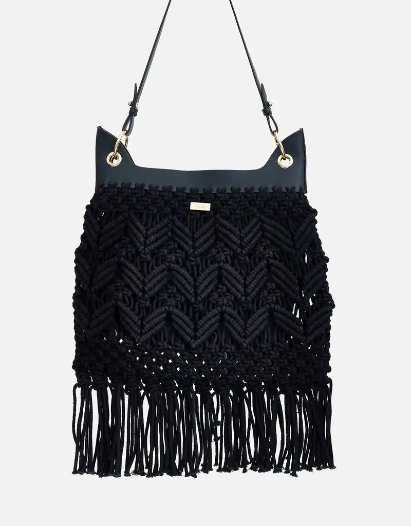 Bolso De Hombro Negro - Hishi