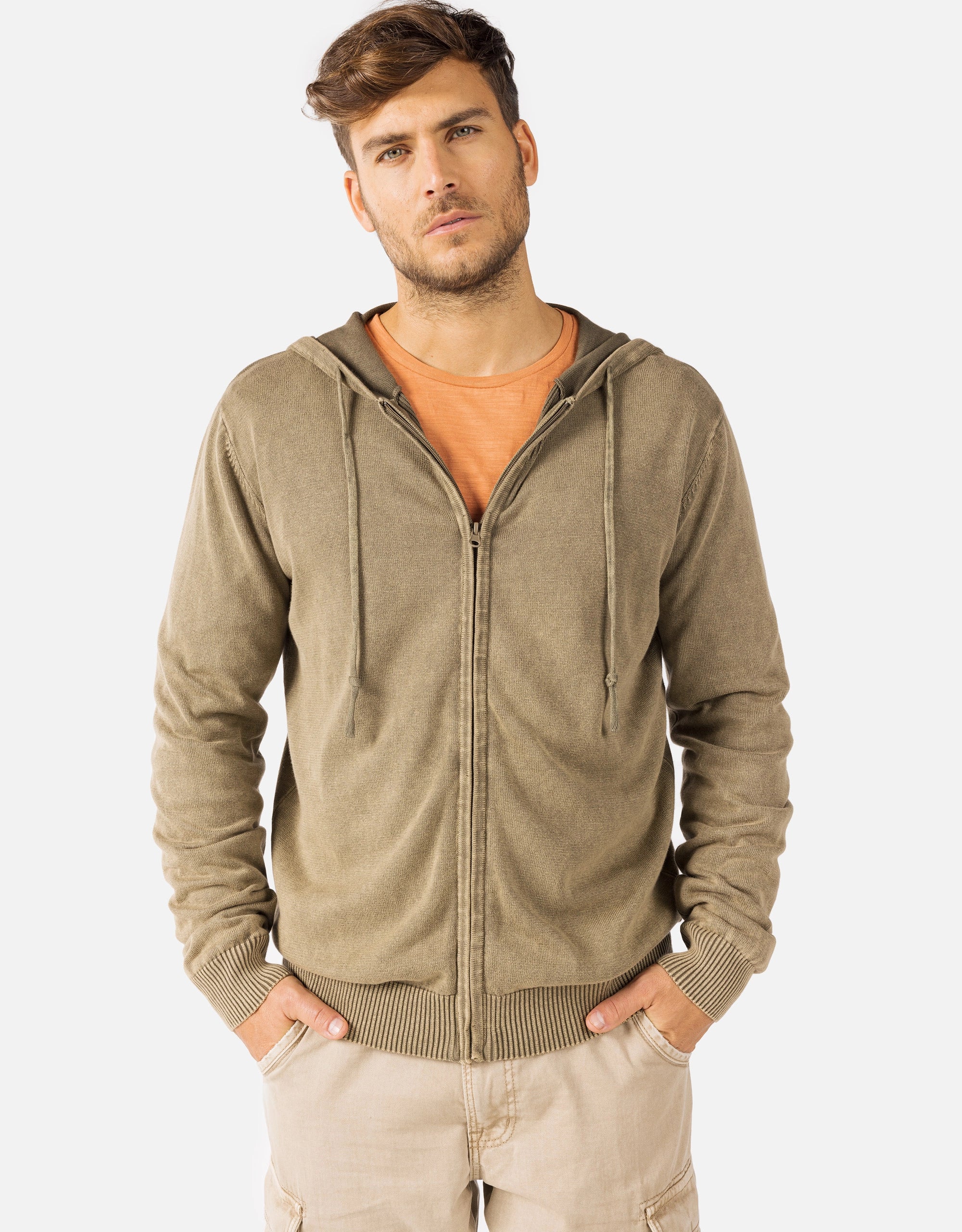 Sudadera con Capucha Algodón Caqui - Rhys 