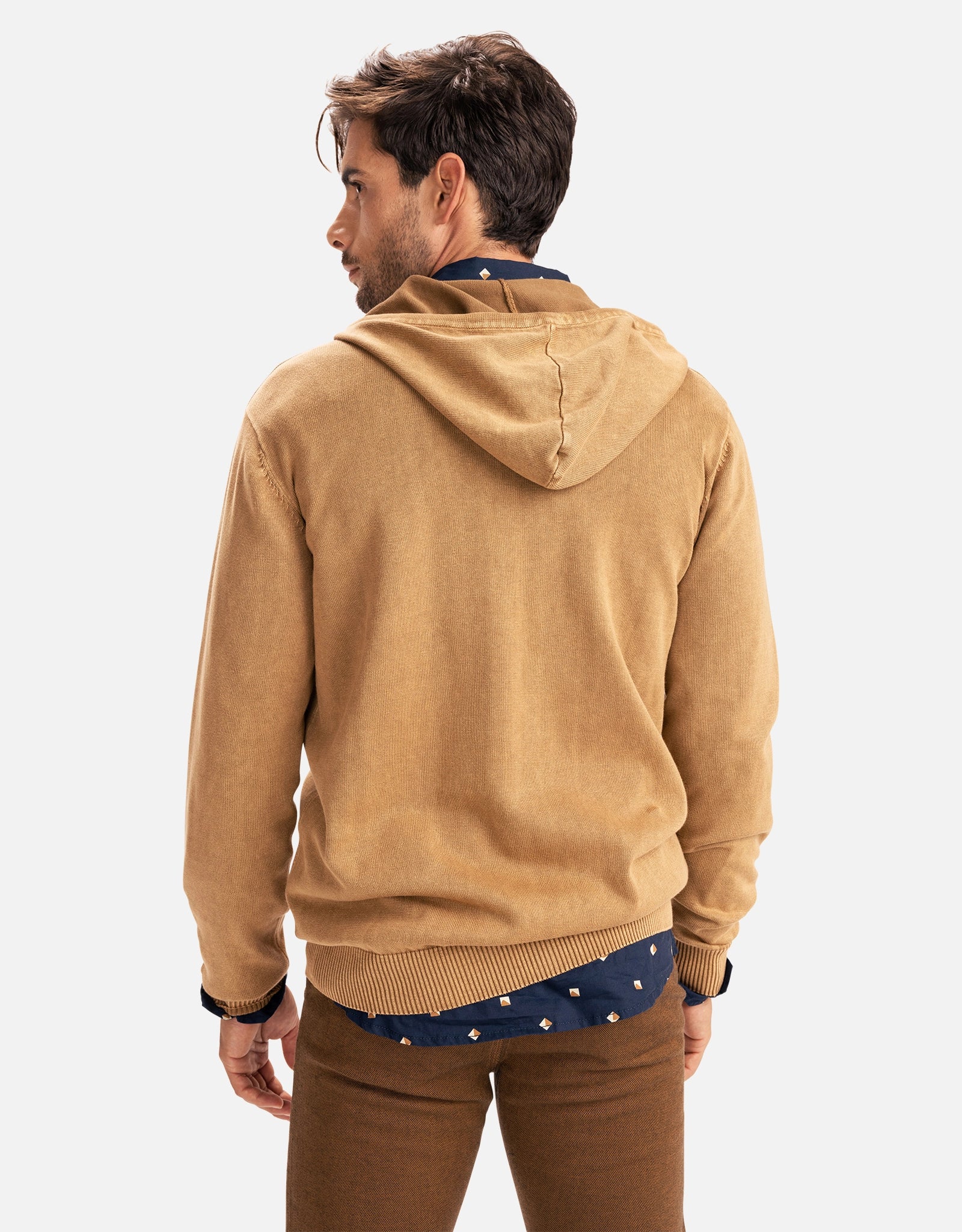Sudadera con Capucha Algodón Camel - Rhys  2