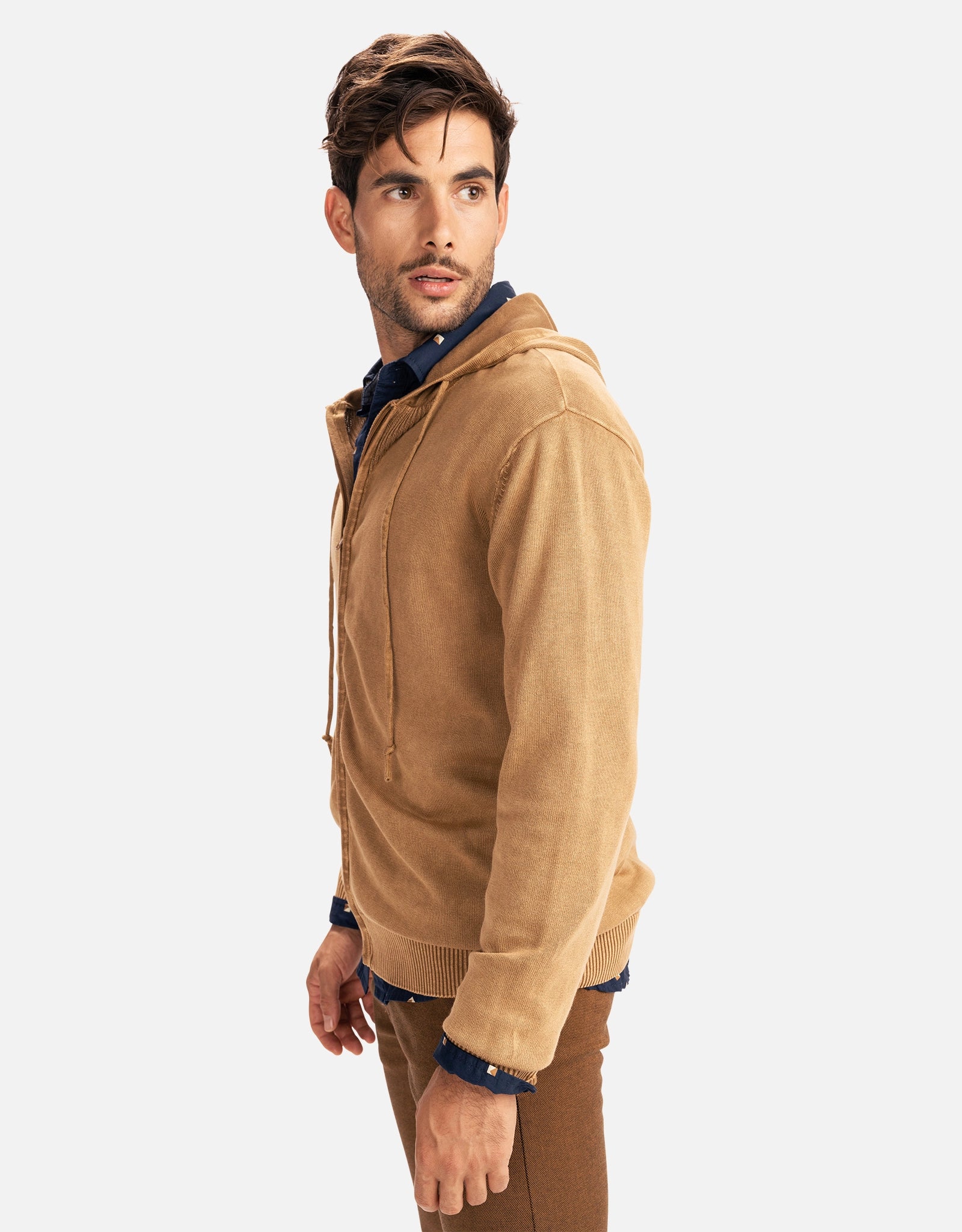 Sudadera con Capucha Algodón Camel - Rhys 3