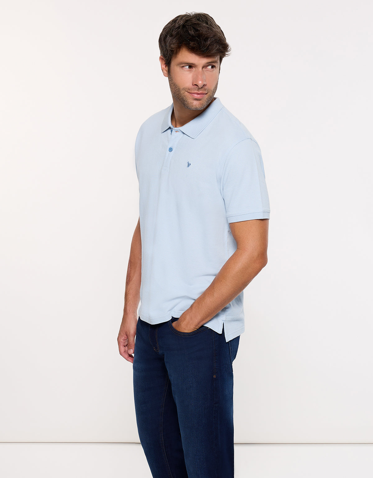 Polo Manga Corta Algodón Azul - Tome 4