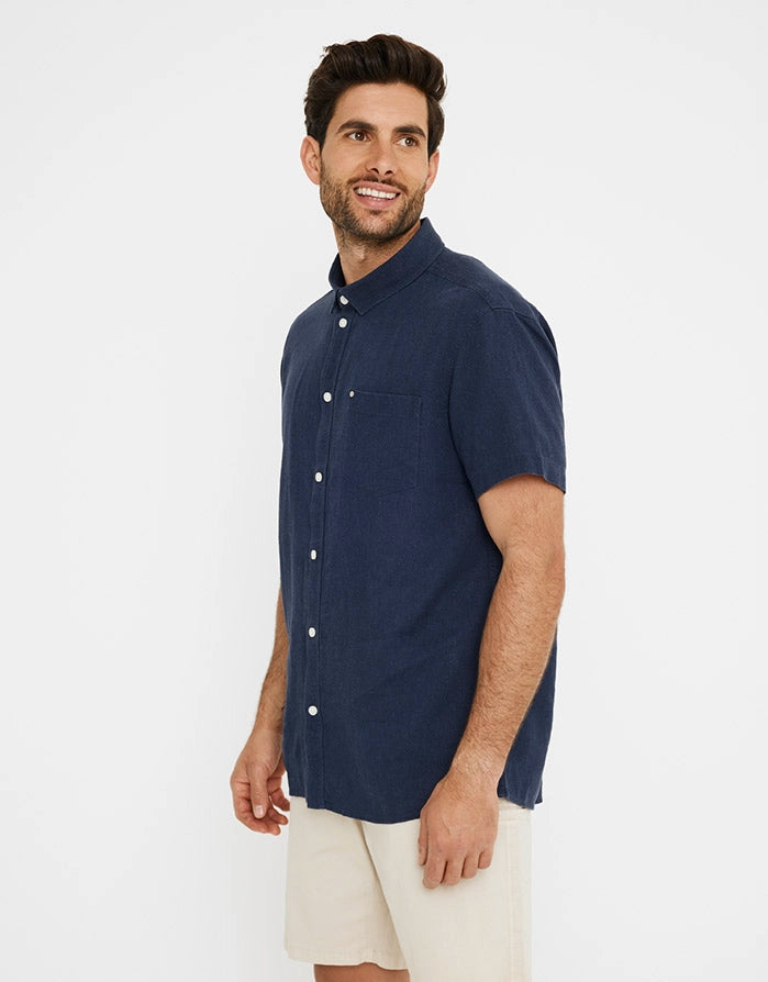 Kurzärmeliges Leinenhemd - Norfolk