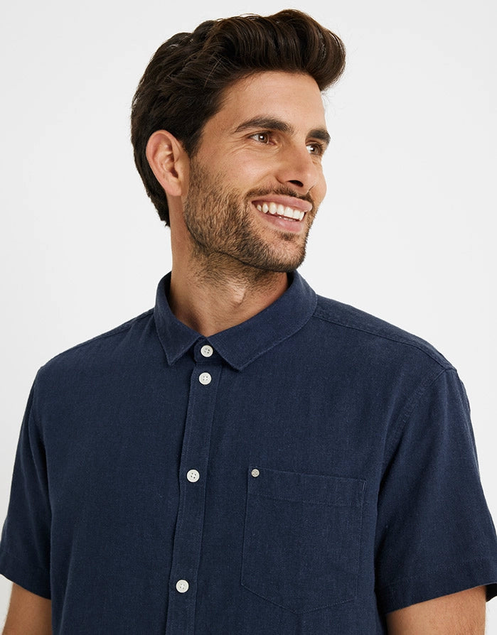 Kurzärmeliges Leinenhemd - Norfolk