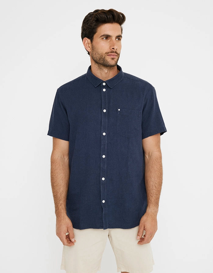 Kurzärmeliges Leinenhemd - Norfolk
