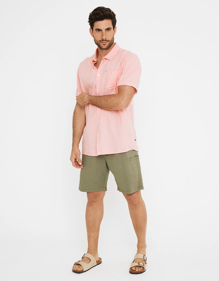 Kurzärmeliges Leinenhemd - Norfolk