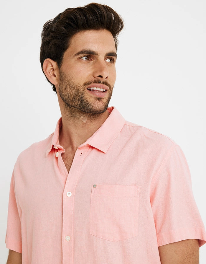 Kurzärmeliges Leinenhemd - Norfolk