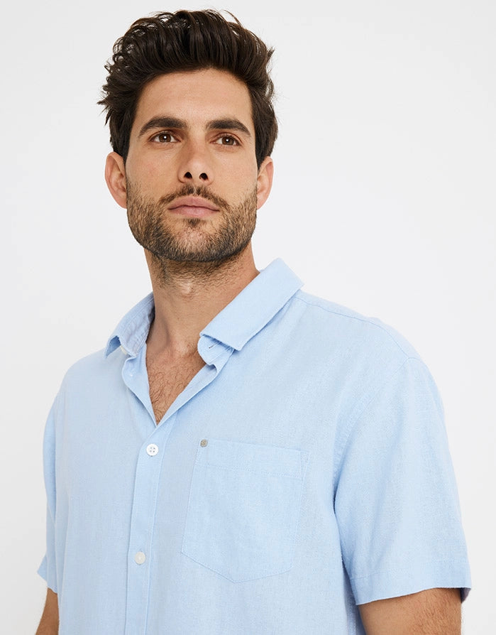 Kurzärmeliges Leinenhemd - Norfolk