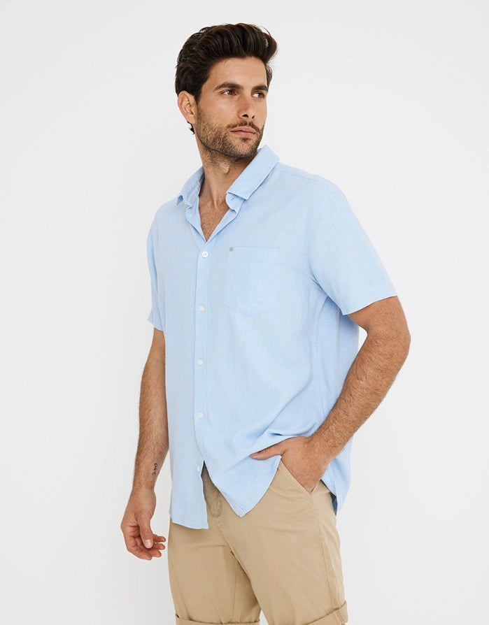 Kurzärmeliges Leinenhemd - Norfolk