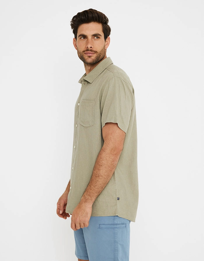 Kurzärmeliges Leinenhemd - Norfolk