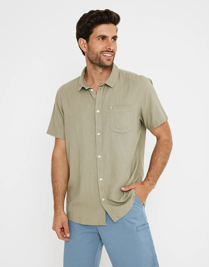Kurzärmeliges Leinenhemd - Norfolk