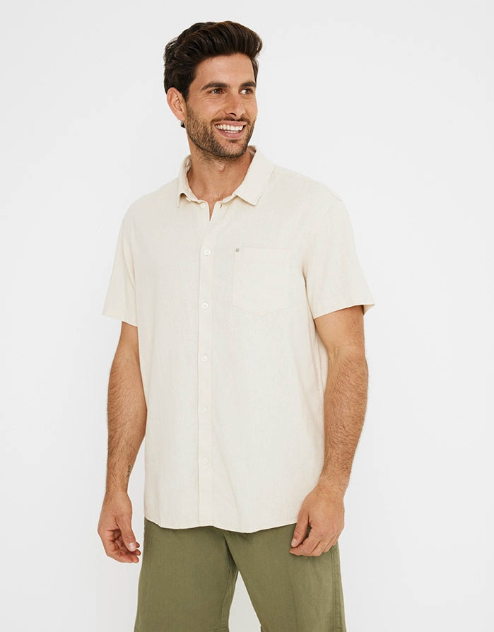 Kurzärmeliges Leinenhemd - Norfolk