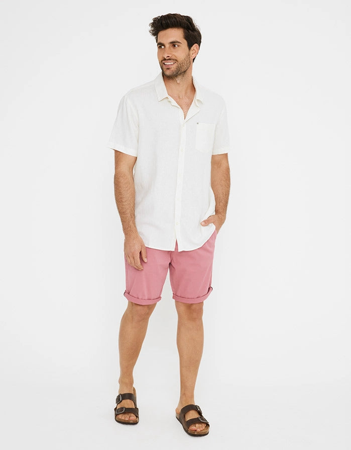 Kurzärmeliges Leinenhemd - Norfolk