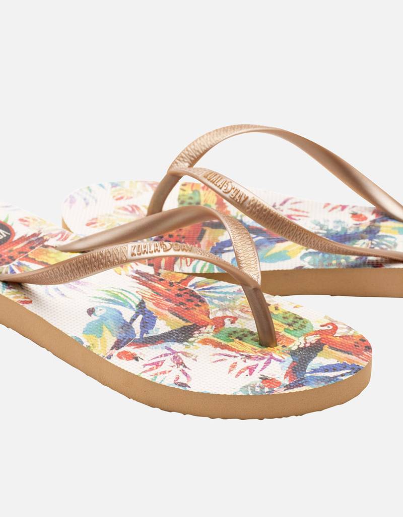 Chancla Dedo Tobago Blanco y Oro by Koala Bay