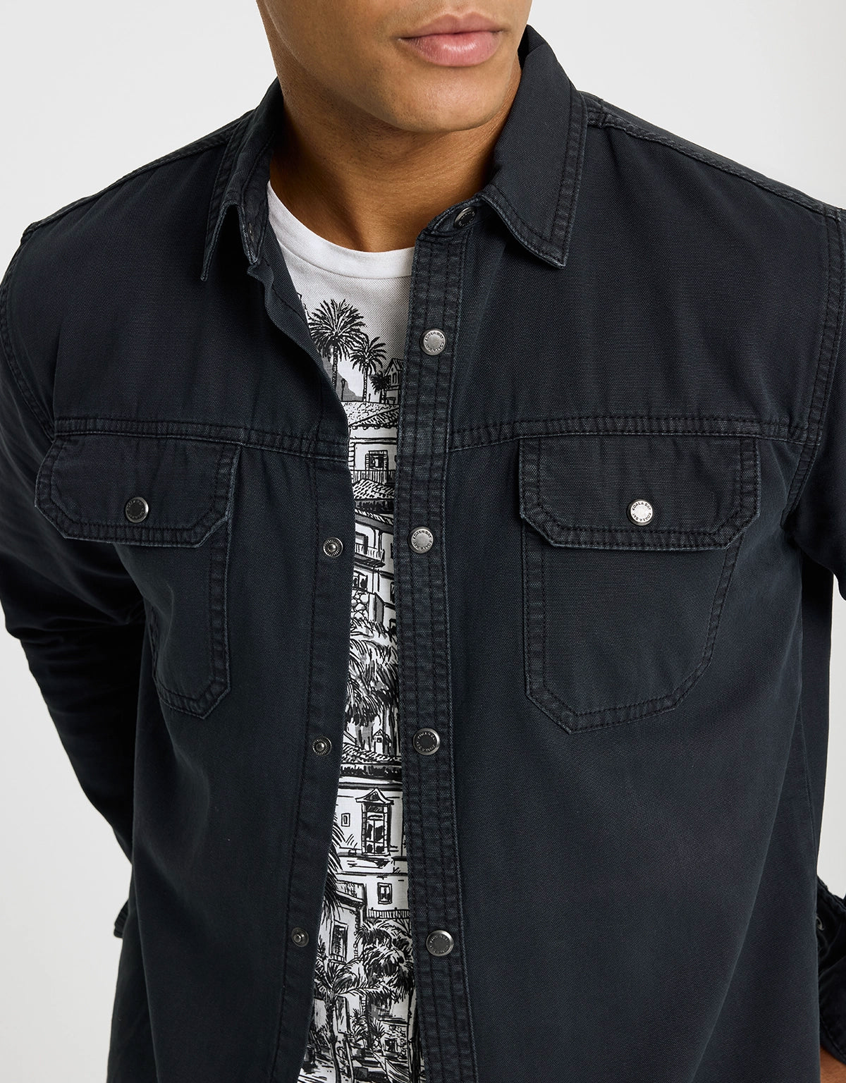 Camisa Manga Larga Negro - Balthasar 