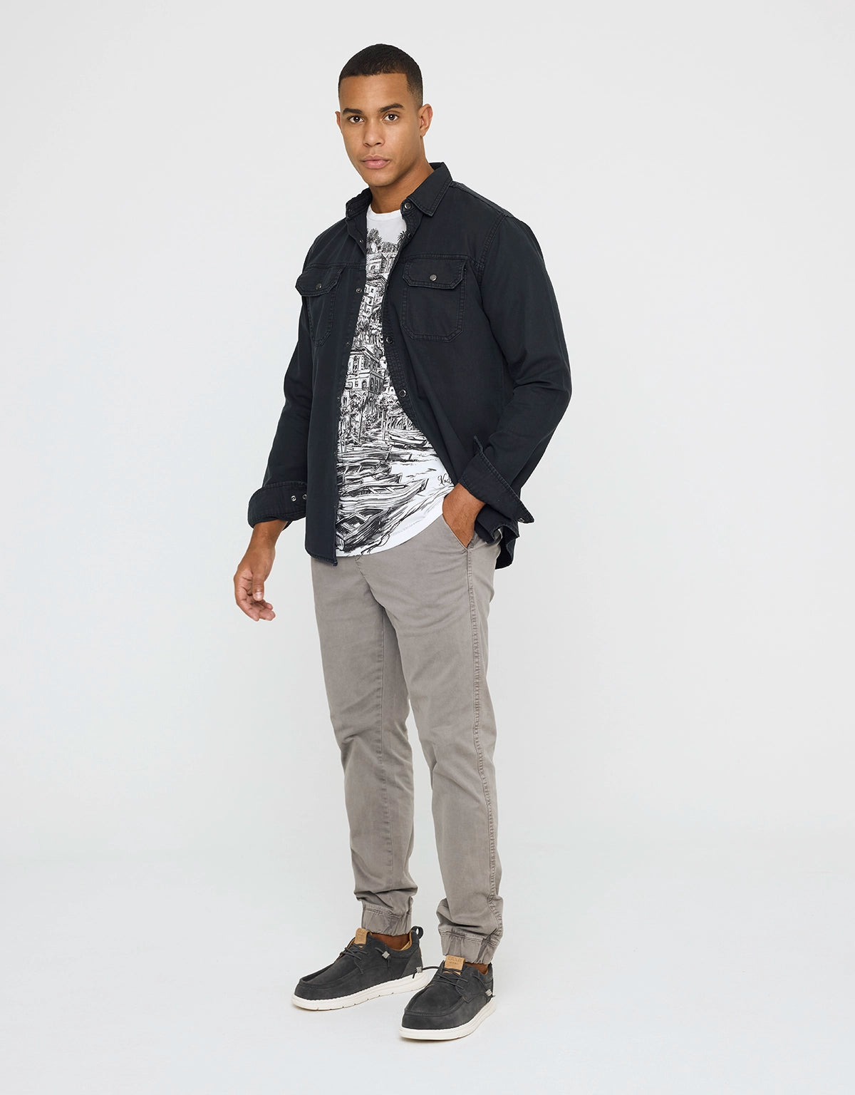 Camisa Manga Larga Negro - Balthasar 