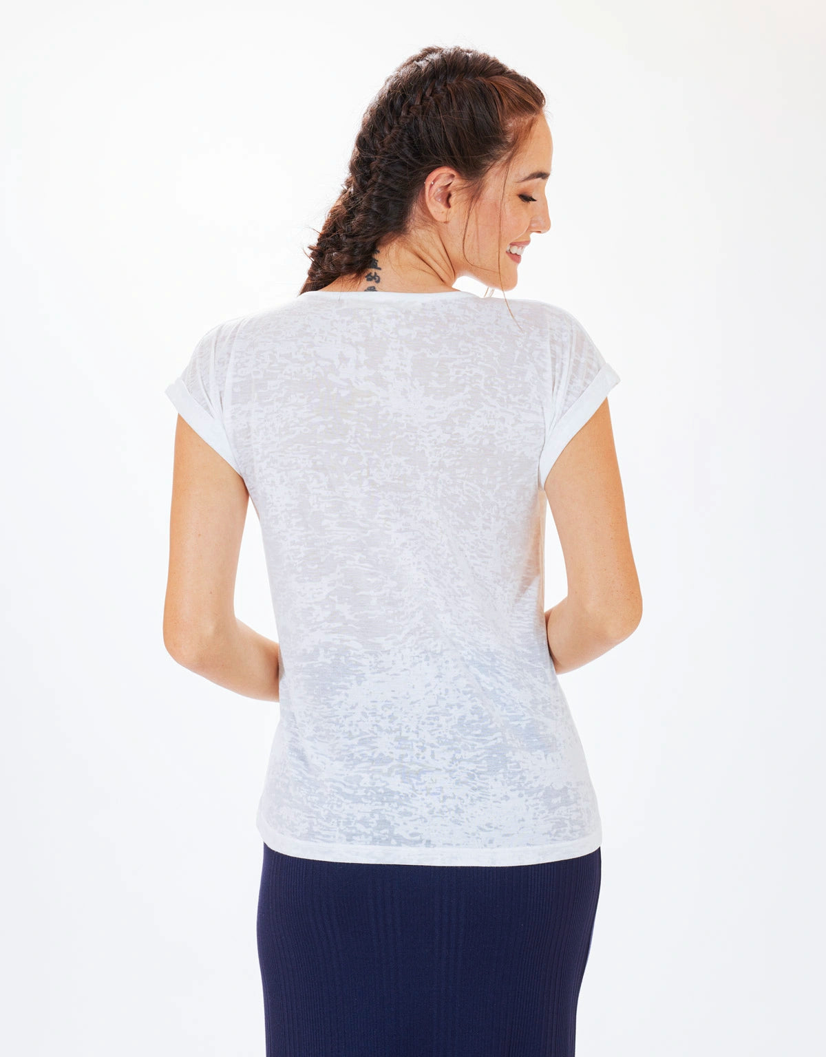 Camiseta Manga Corta con Strass Blanco - Til 