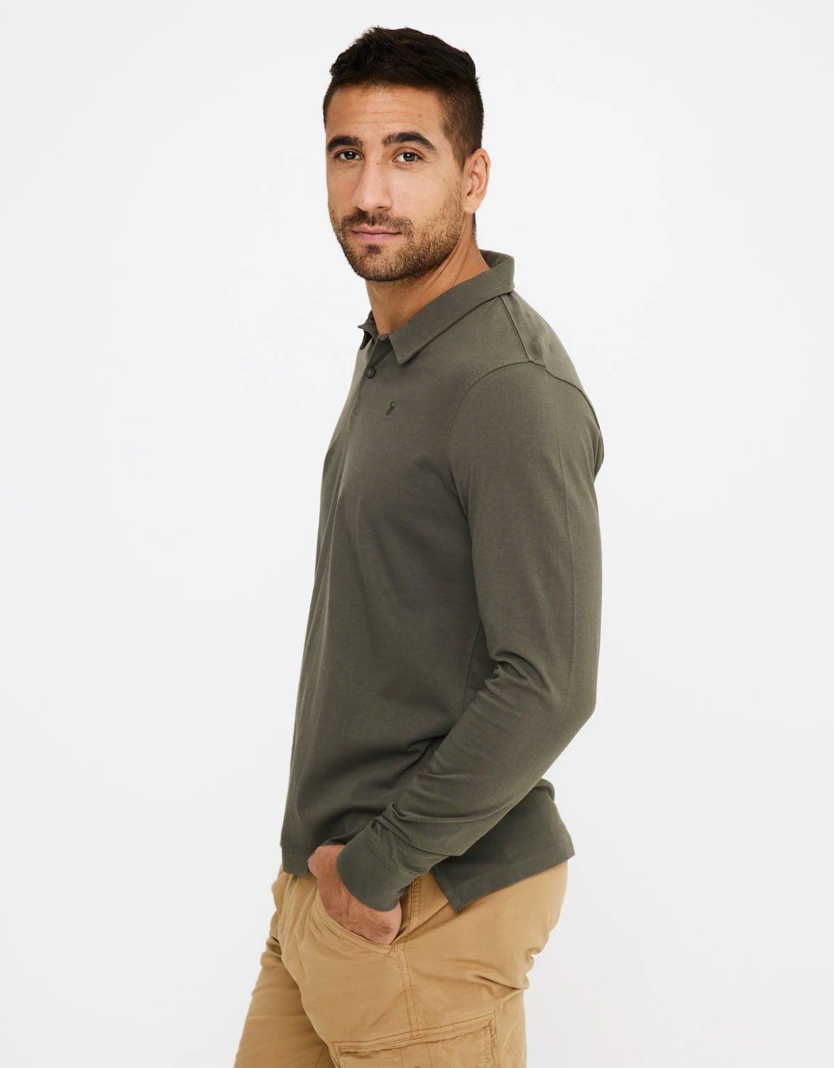 Polo Manga Larga Caqui - Pals 3