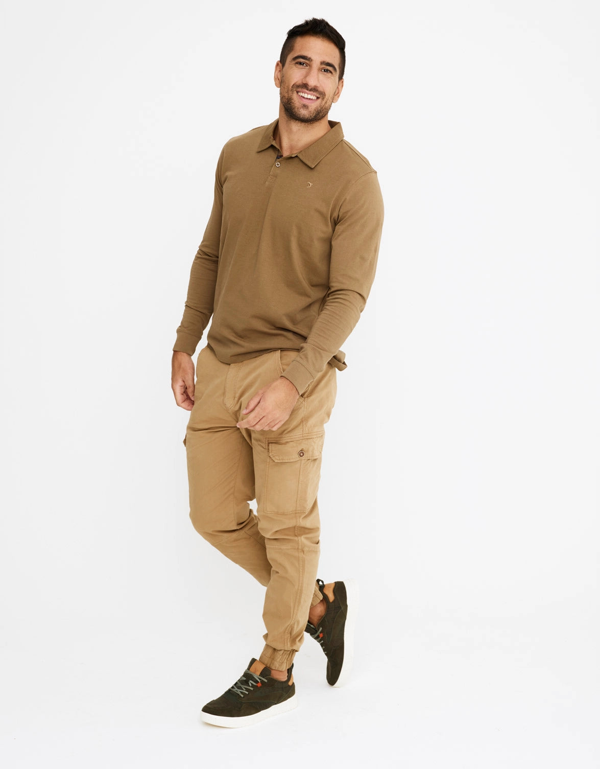 Polo Manga Larga Caqui Marrón - Pals 5