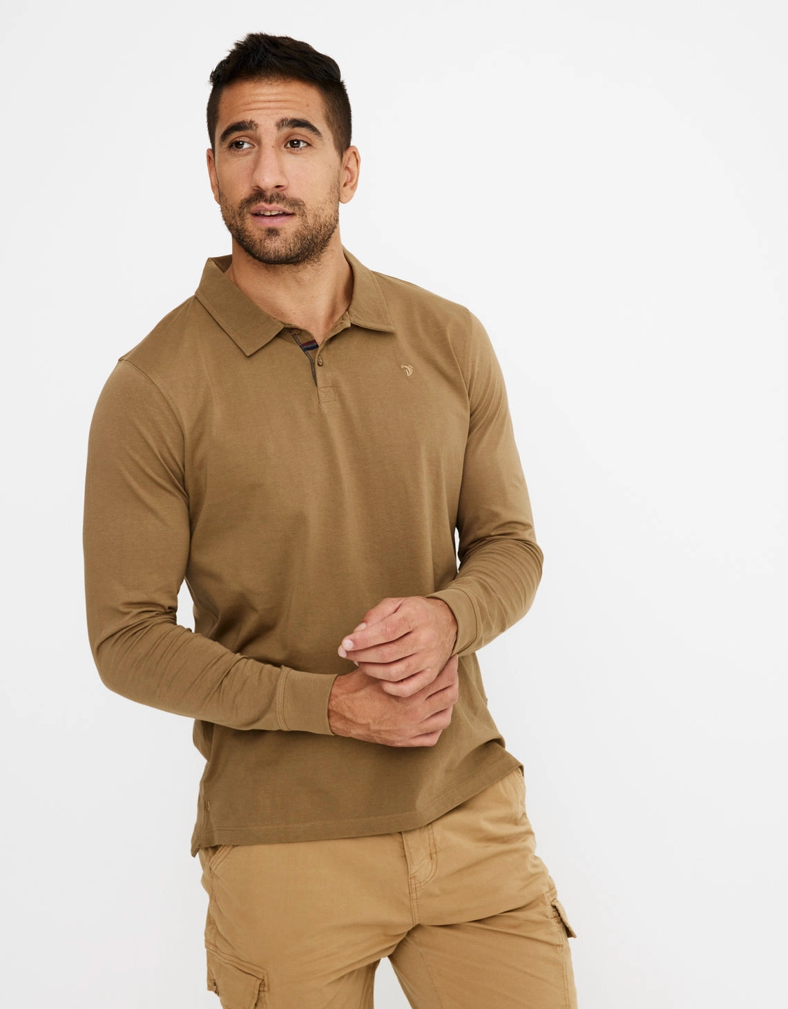 Polo Manga Larga Caqui Marrón - Pals