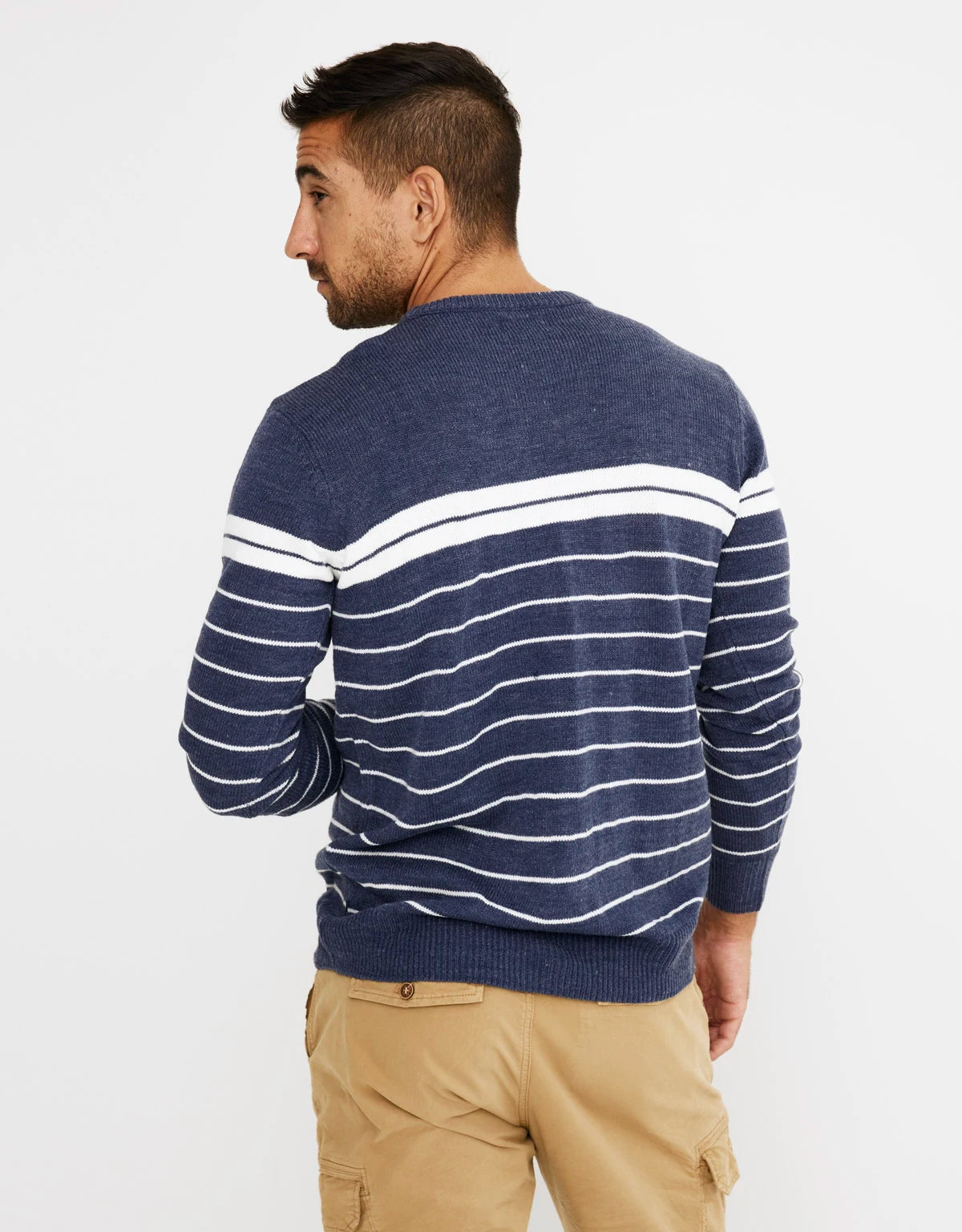 Jersey Manga Larga Rayas Azul Marino 2