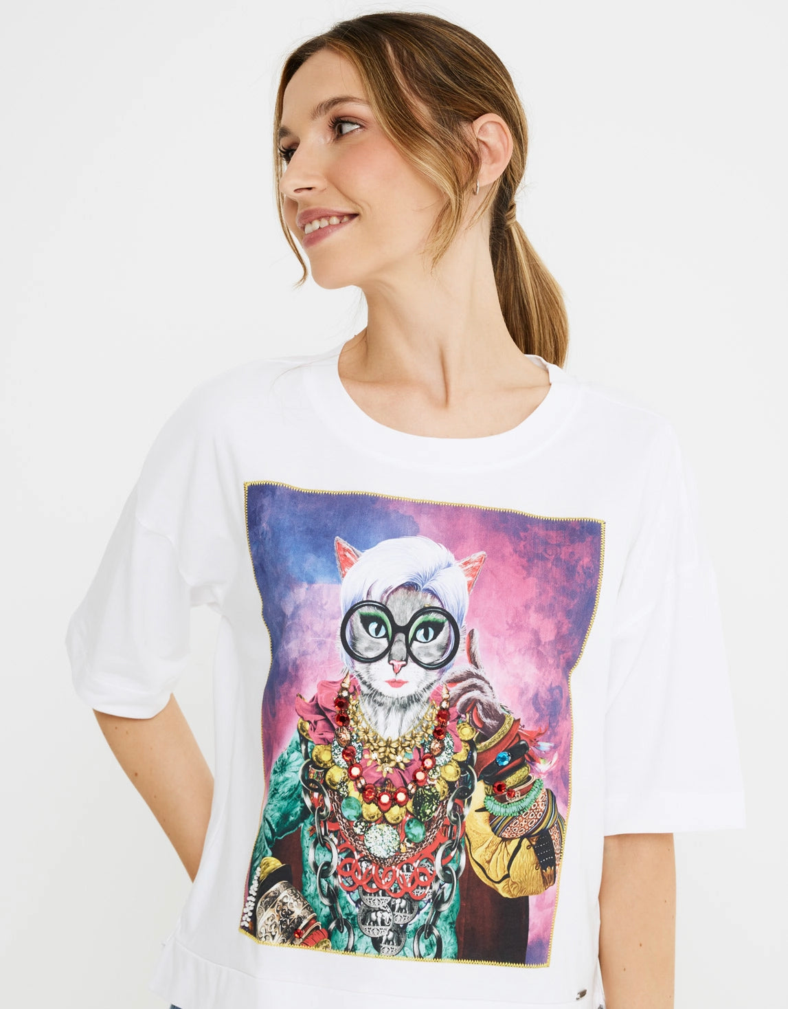 Camiseta Manga Corta Blanco Algodón - Giris 4