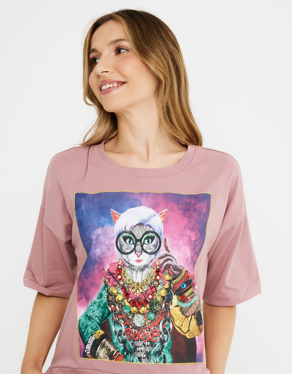 Camiseta Manga Corta Rosa Algodón - Giris 4